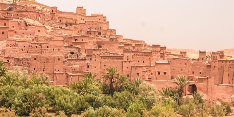 The historic Aït Benhaddou kesar in Marrakech , Marocco